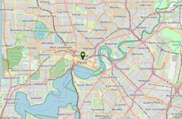 Map of Perth, Western Australia